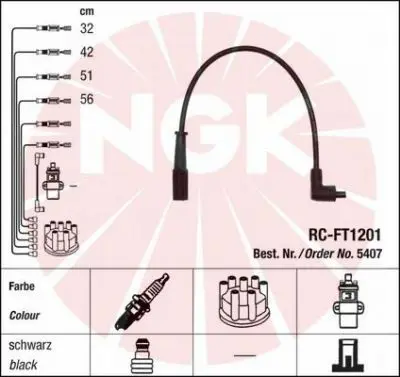 Augstsprieguma vadu komplekts NGK 5407