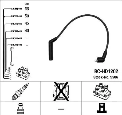 Augstsprieguma vadu komplekts NGK 5506