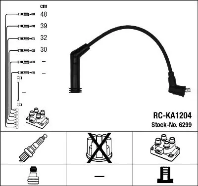 Augstsprieguma vadu komplekts NGK 6299