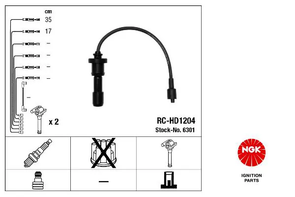 Augstsprieguma vadu komplekts NGK 6301