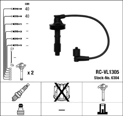 Augstsprieguma vadu komplekts NGK 6304