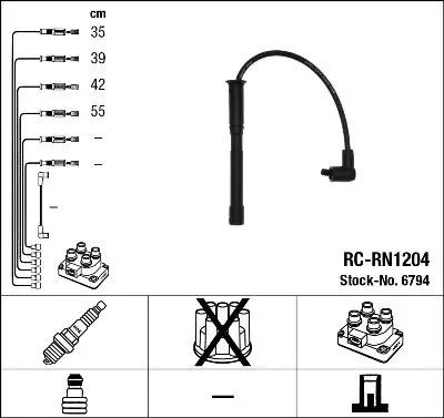 Augstsprieguma vadu komplekts NGK 6794
