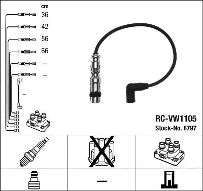 Augstsprieguma vadu komplekts NGK 6797