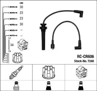 Augstsprieguma vadu komplekts NGK 7248