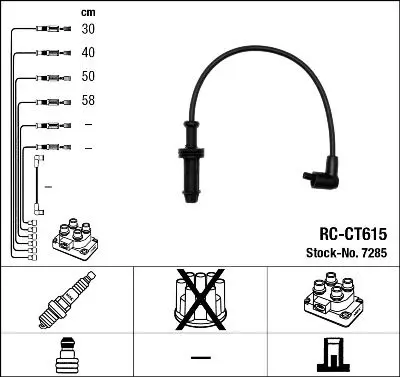 Augstsprieguma vadu komplekts NGK 7285