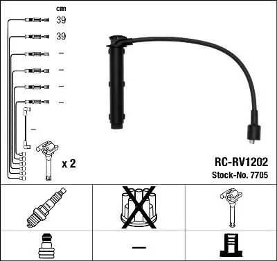 Augstsprieguma vadu komplekts NGK 7705