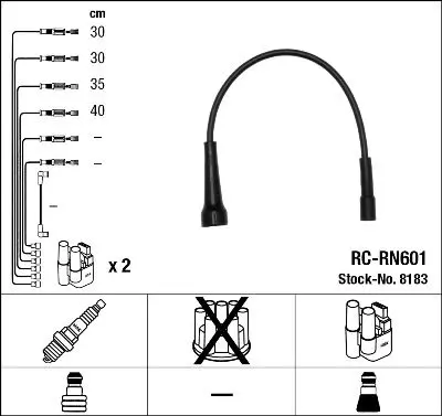 Augstsprieguma vadu komplekts NGK 8183