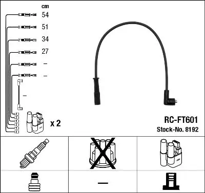 Augstsprieguma vadu komplekts NGK 8192
