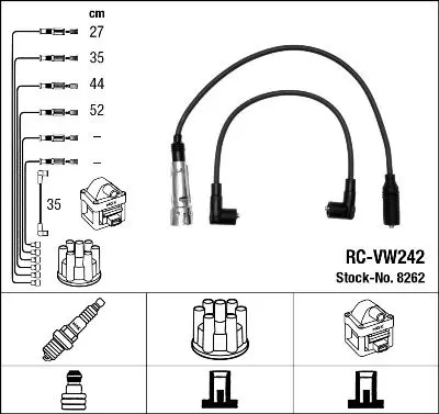Augstsprieguma vadu komplekts NGK 8262