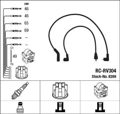 Augstsprieguma vadu komplekts NGK 8269