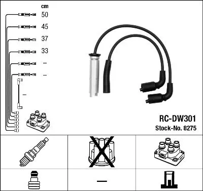 Augstsprieguma vadu komplekts NGK 8275