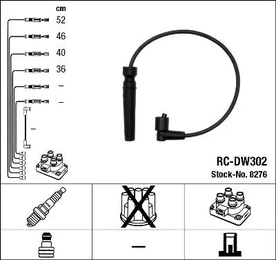 Augstsprieguma vadu komplekts NGK 8276