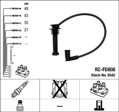 Augstsprieguma vadu komplekts NGK 8542