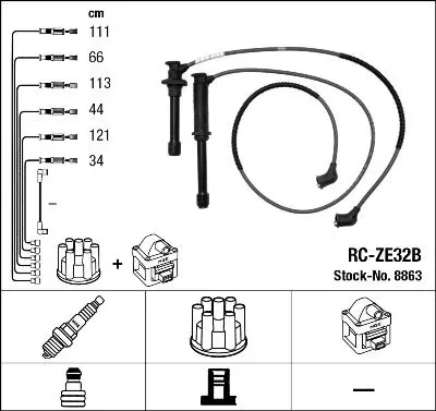 Augstsprieguma vadu komplekts NGK 8863