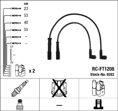 Augstsprieguma vadu komplekts NGK 9262
