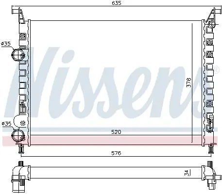 Radiators, Motora dzesēšanas sistēma NISSENS 61684