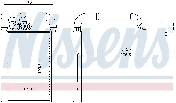 Heat Exchanger, interior heating NISSENS 707324