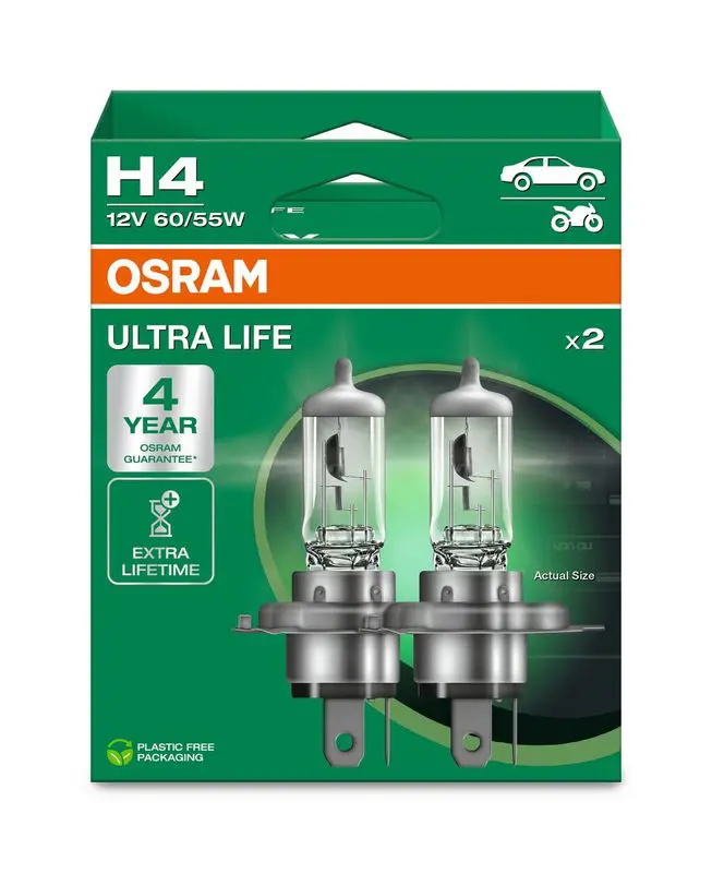 Kvēlspuldze, Tālās gaismas lukturis Osram 64193ULT2HB