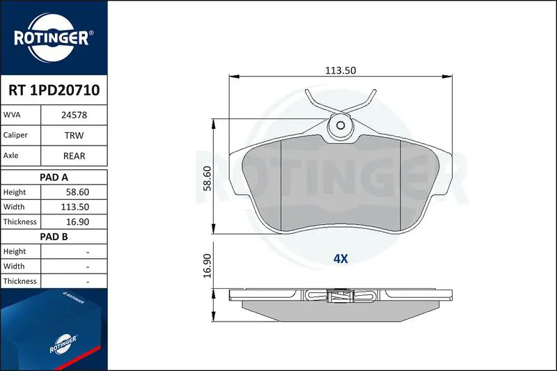 Brake Pad Set, disc brake ROTINGER