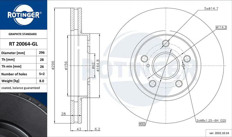 Brake Disc ROTINGER RT20064GL