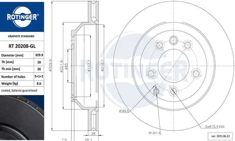 Bremžu diski ROTINGER RT20208GL