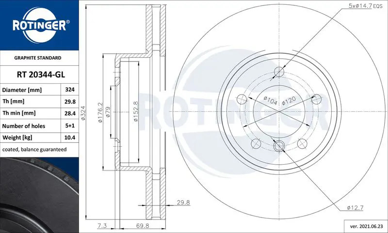 Bremžu diski ROTINGER RT20344GL