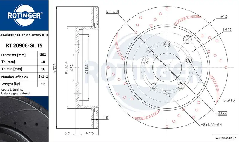 Bremžu diski ROTINGER RT20906GLT5