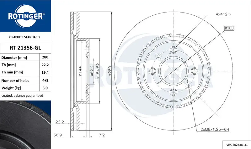 Bremžu diski ROTINGER RT21356GL