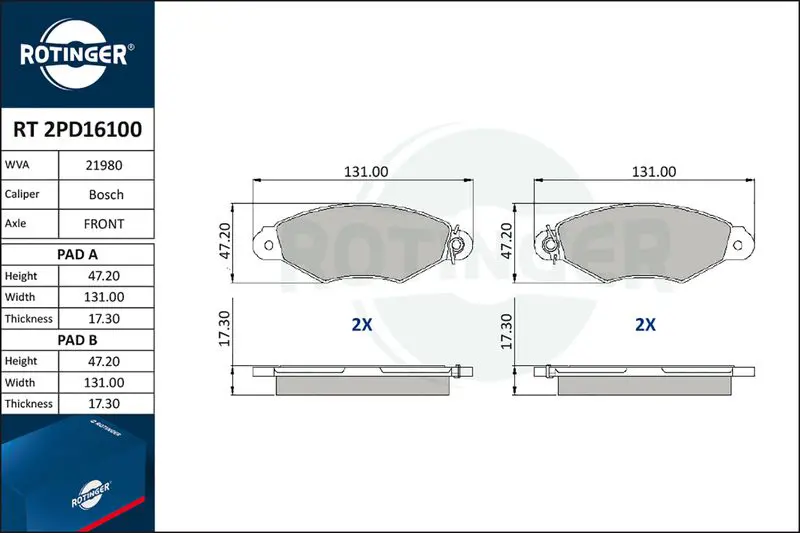 Brake Pad Set, disc brake ROTINGER