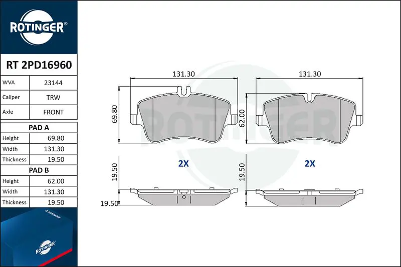 Brake Pad Set, disc brake ROTINGER