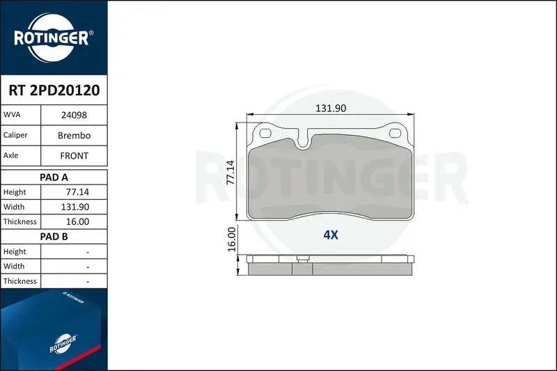 Brake Pad Set, disc brake ROTINGER