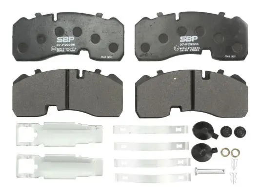 Brake pad set, disc brake SBP