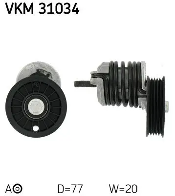 Spriegotājrullītis, Ķīļrievu siksna SKF VKM31034