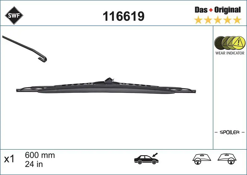 Stikla tīrītāja slotiņa SWF 116619