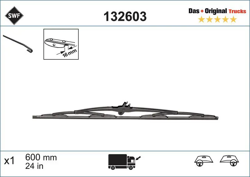 Stikla tīrītāja slotiņa SWF 132603
