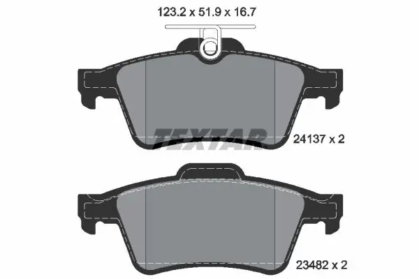 Bremžu uzliku kompl., Disku bremzes TEXTAR