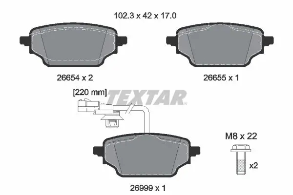 Brake Pad Set, disc brake TEXTAR