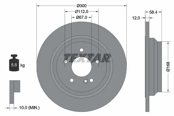 Bremžu diski TEXTAR 92176503