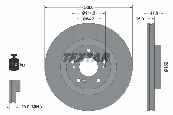 Bremžu diski TEXTAR 92186503