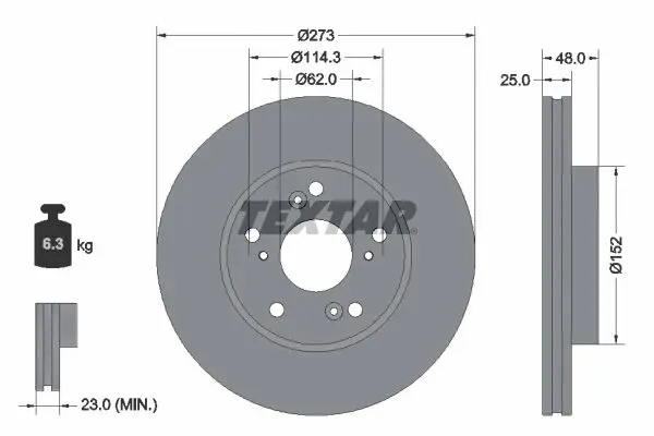 Bremžu diski TEXTAR 92354803