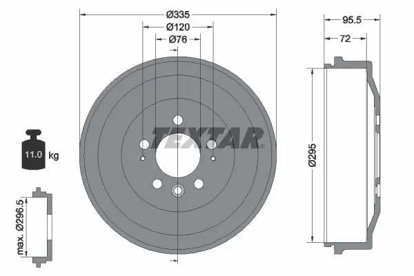 Bremžu trumulis TEXTAR 94043900