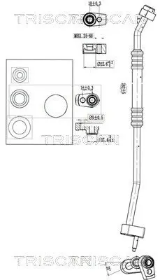 High-/Low Pressure Line, air conditioning TRISCAN