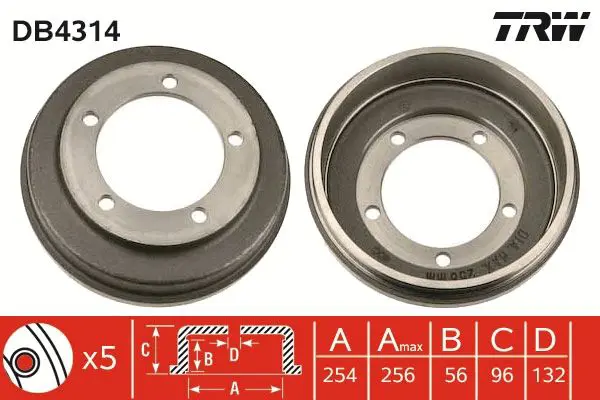Bremžu trumulis TRW DB4314