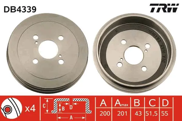 Bremžu trumulis TRW DB4339