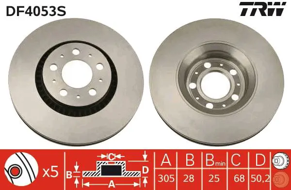 Bremžu diski TRW DF4053S
