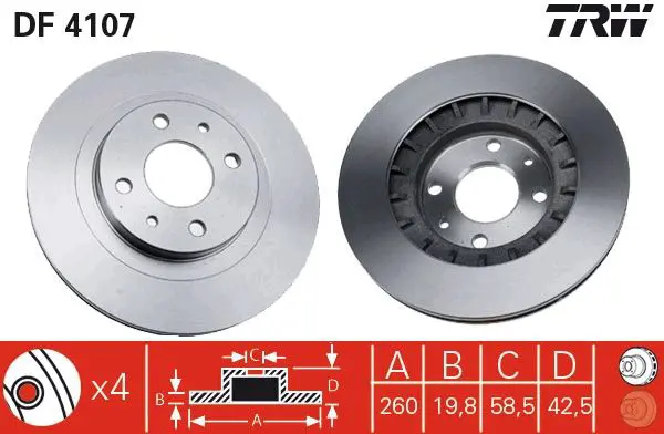 Bremžu diski TRW DF4107