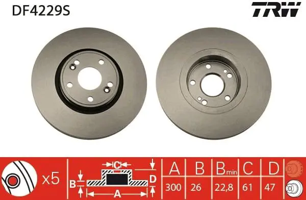 Bremžu diski TRW DF4229S