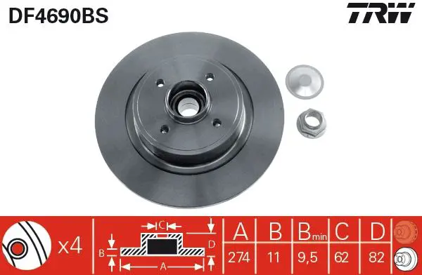 Bremžu diski TRW DF4690BS