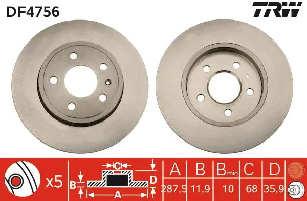 Bremžu diski TRW DF4756