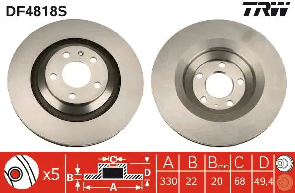 Bremžu diski TRW DF4818S